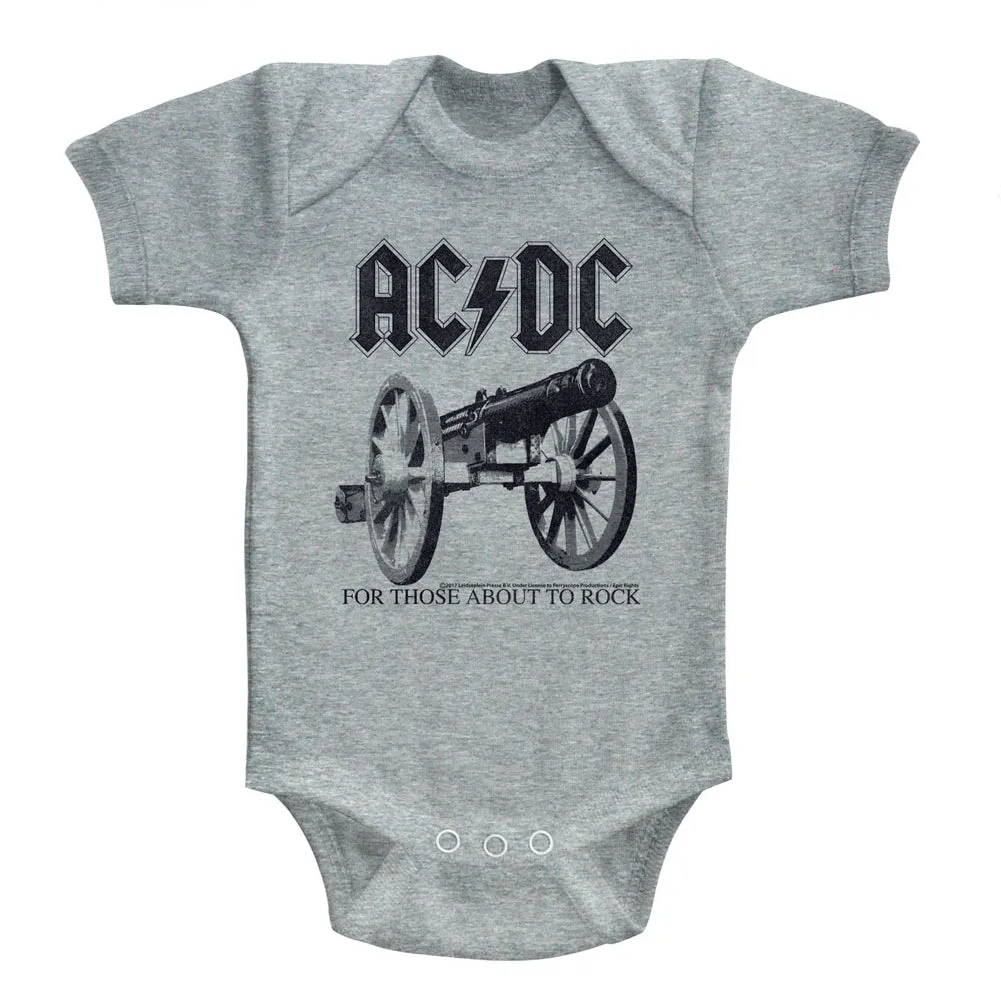 AC/DC Infant S/S Bodysuit - About To Rock Again - Heather Gray Heather