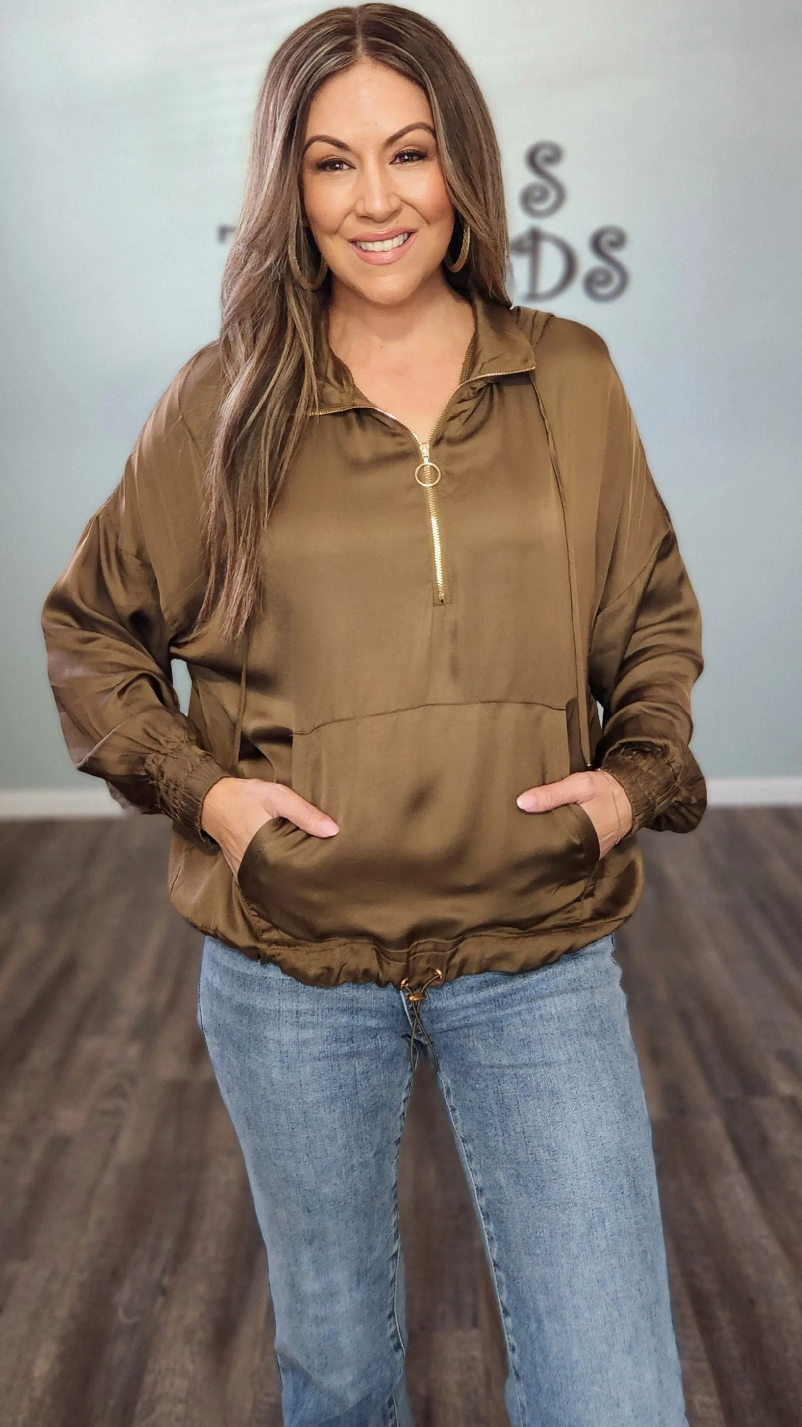Achieve Effortless Style Hoodie Pullover-Olive Green