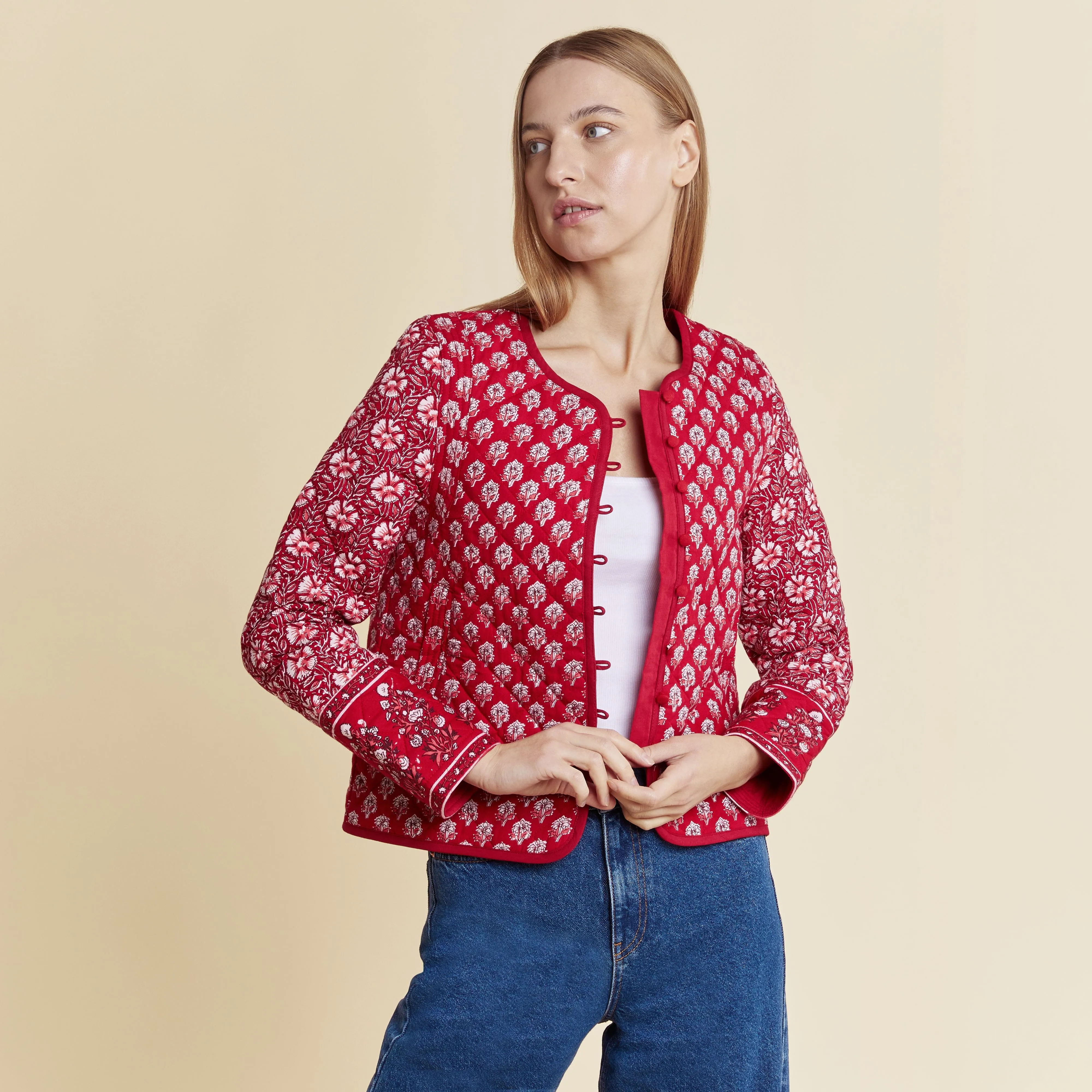 Albaray Red Mix Print Jacket Red