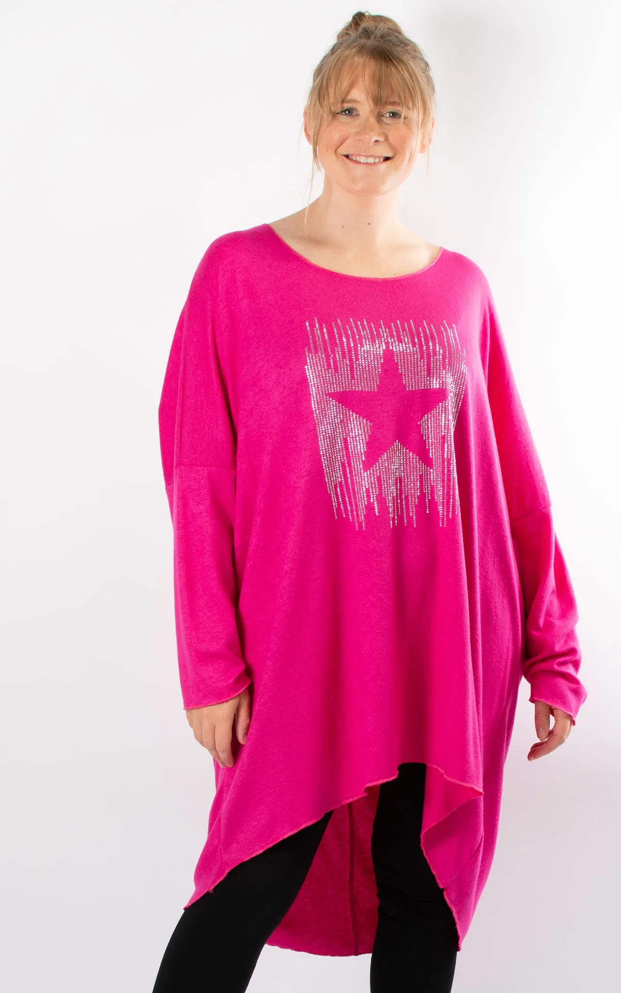 Amy Soft Knit Top | Star | Hot Pink