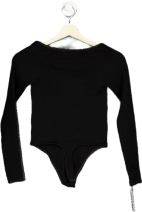 Anthropologie Out From Under Black Ribbed Long Sleeve Bodysuit M/L