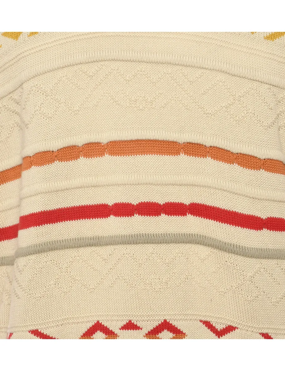 Aztec Off White Jumper - L