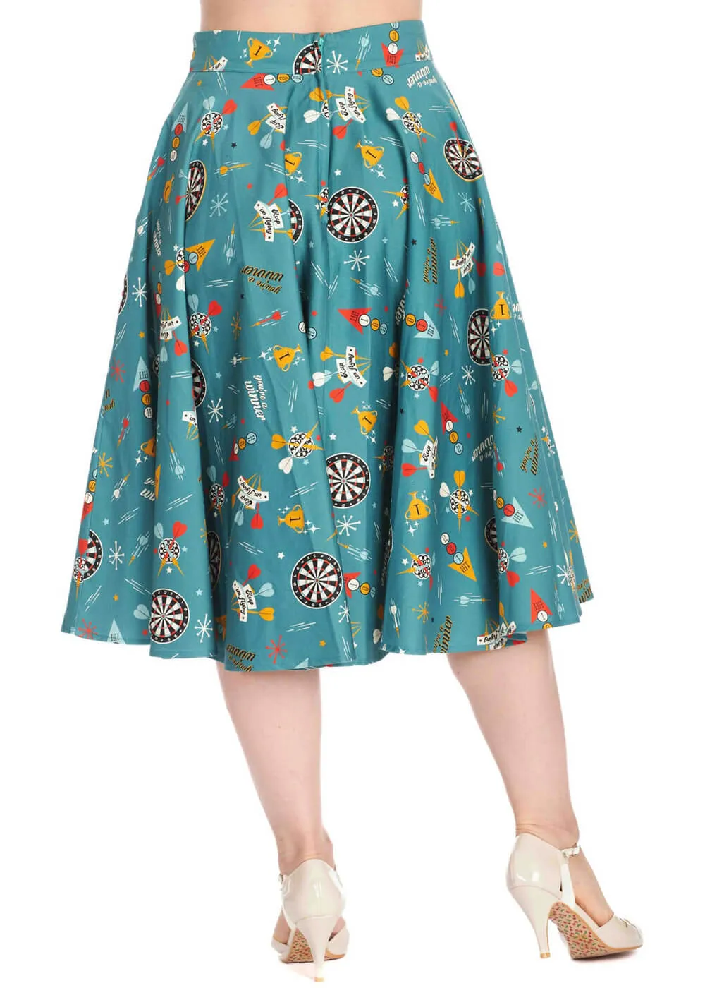 Banned Keep Em Flying 50's Swing Skirt Teal