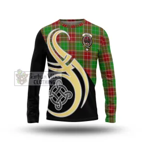 Baxter Modern Tartan Long Sleeve T-Shirt with Family Crest and Celtic Symbol Style