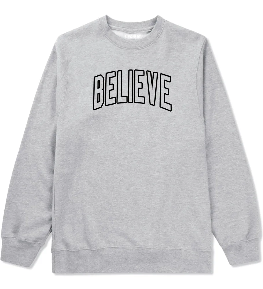 Believe Outline Mens Crewneck Sweatshirt