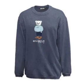 Beta Navy Sandwash Bear Crewneck