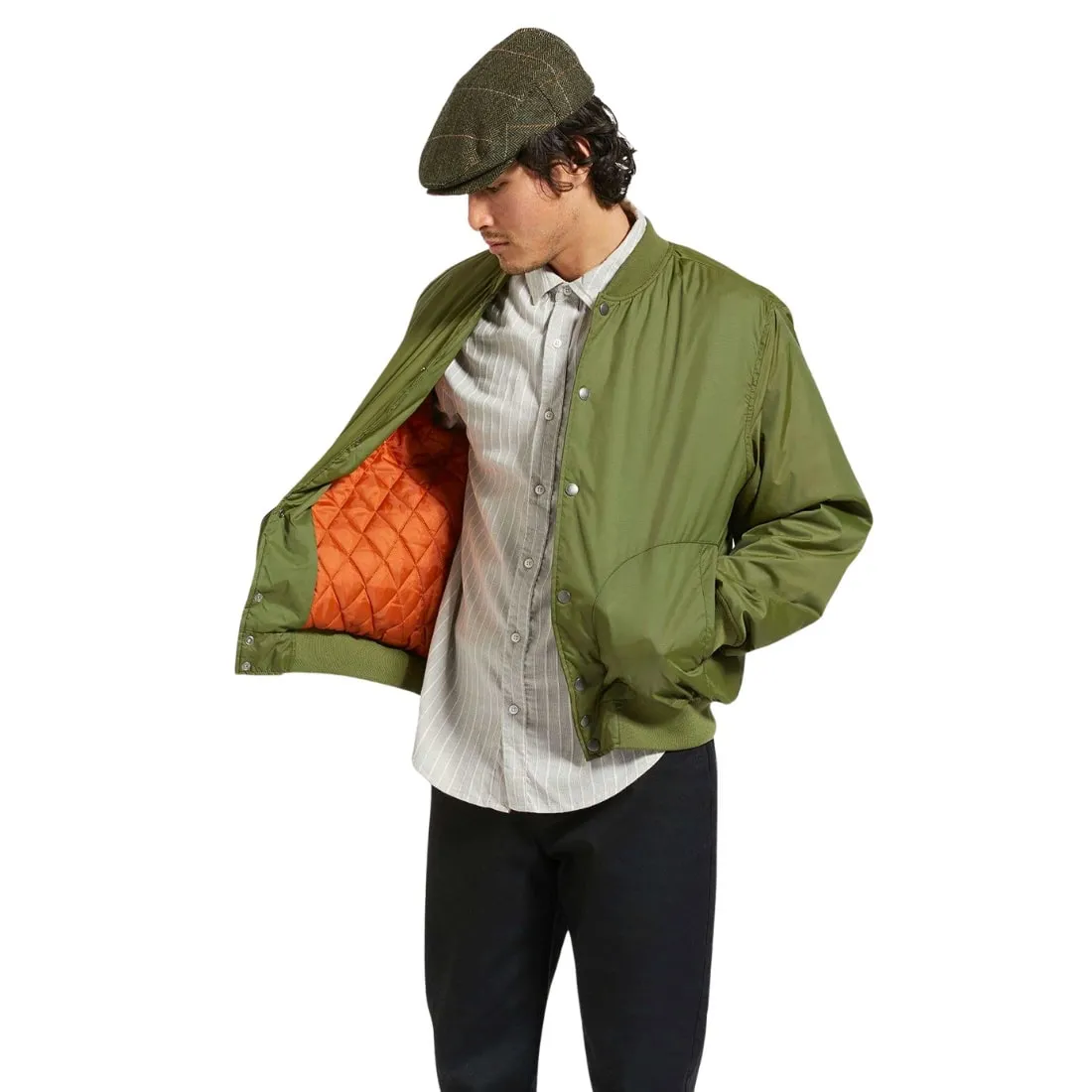 Brixton Dillinger Flight Bomber Jacket - Cypress Green