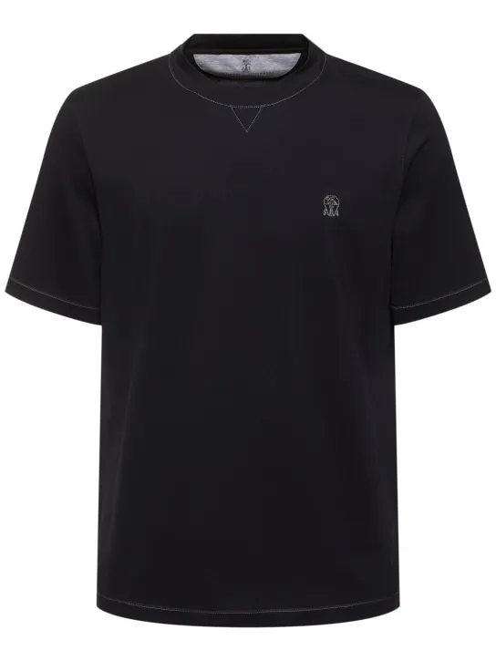 Brunello Cucinelli   Brunello Cucinelli cotton logo t-shirt 