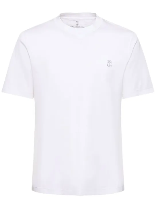 Brunello Cucinelli   Brunello Cucinelli cotton logo t-shirt 