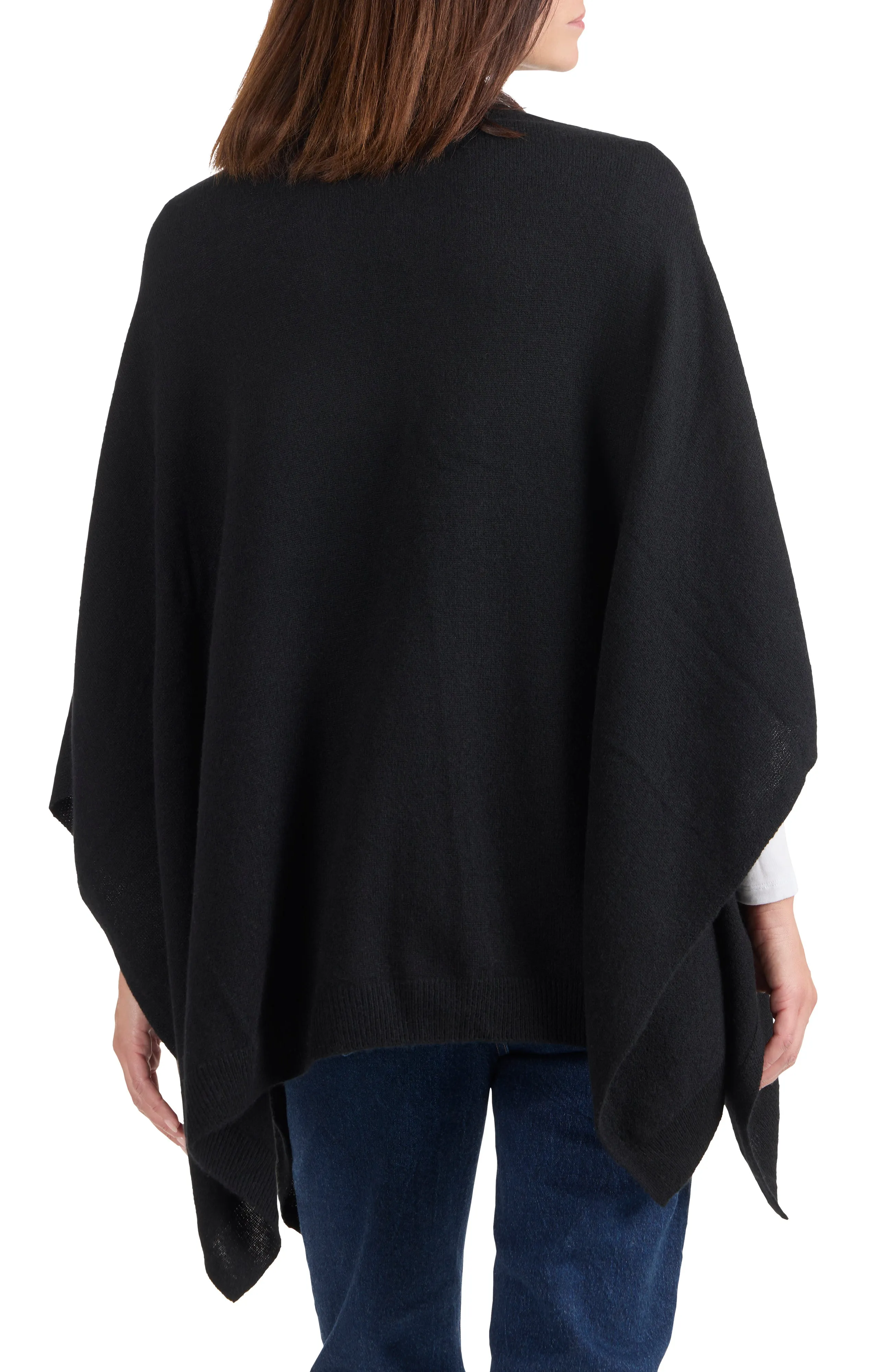 CASHMERE FUNNEL NECK PONCHO