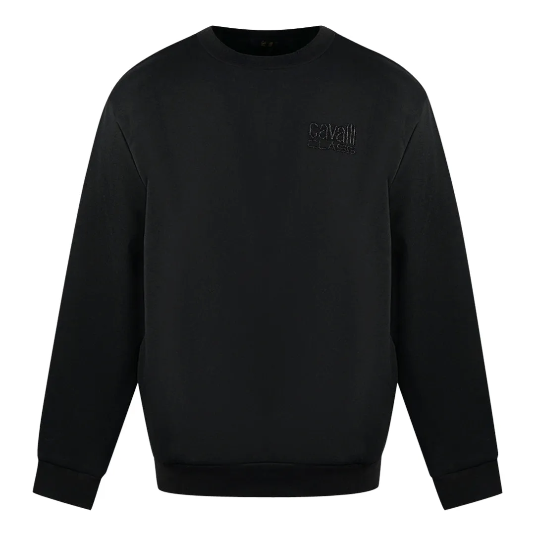 Cavalli Class Print Logo Black Jumper