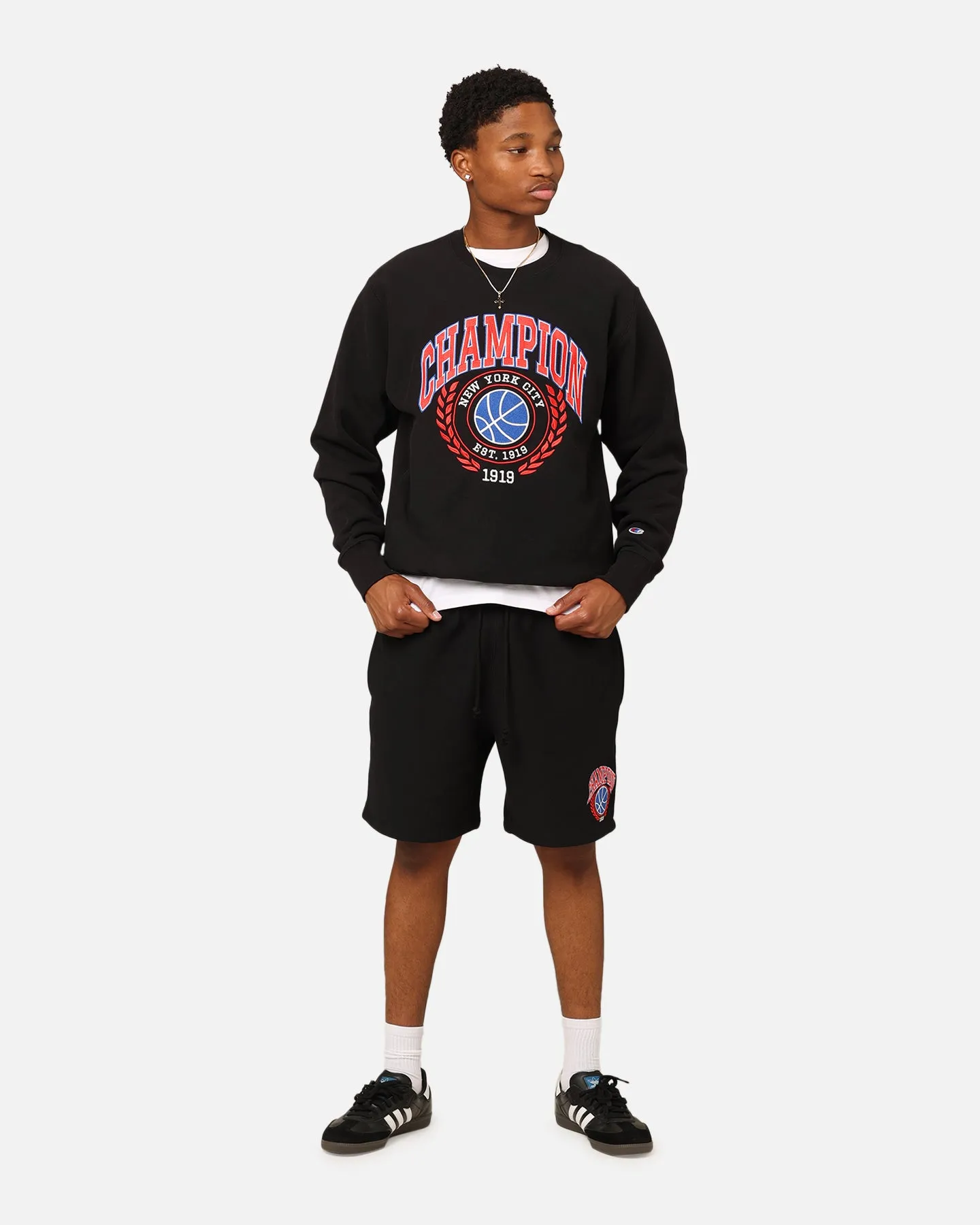 Champion Reverse Weave Field Basketball Crewneck Black