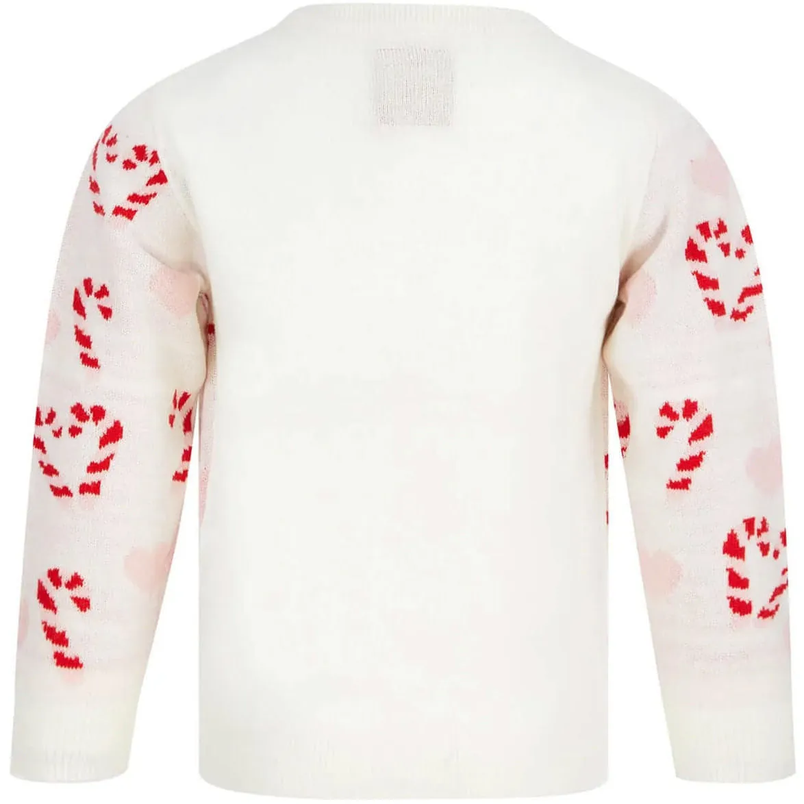 Christmas Love Candy Cane Junior Christmas Jumper - White