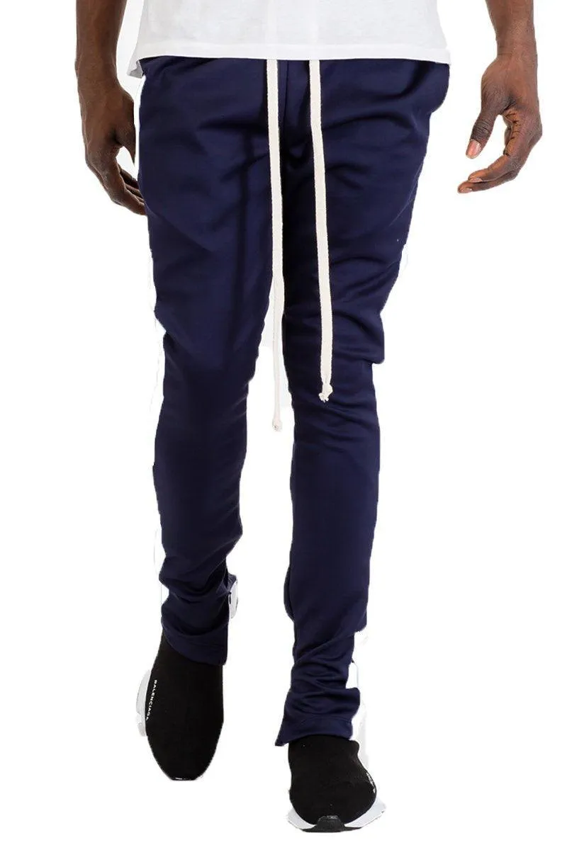 Classic Slim Fit Track Pants Mens - Navy / White