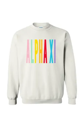 Colorful Alpha Xi Crewneck