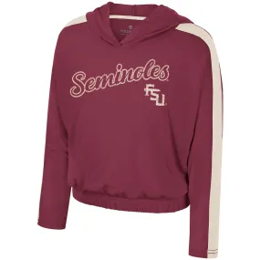 Colosseum Youth Girl's Seminoles/Stacked FSU Rhinestone Design Long Sleeve Hooded T-shirt - Garnet