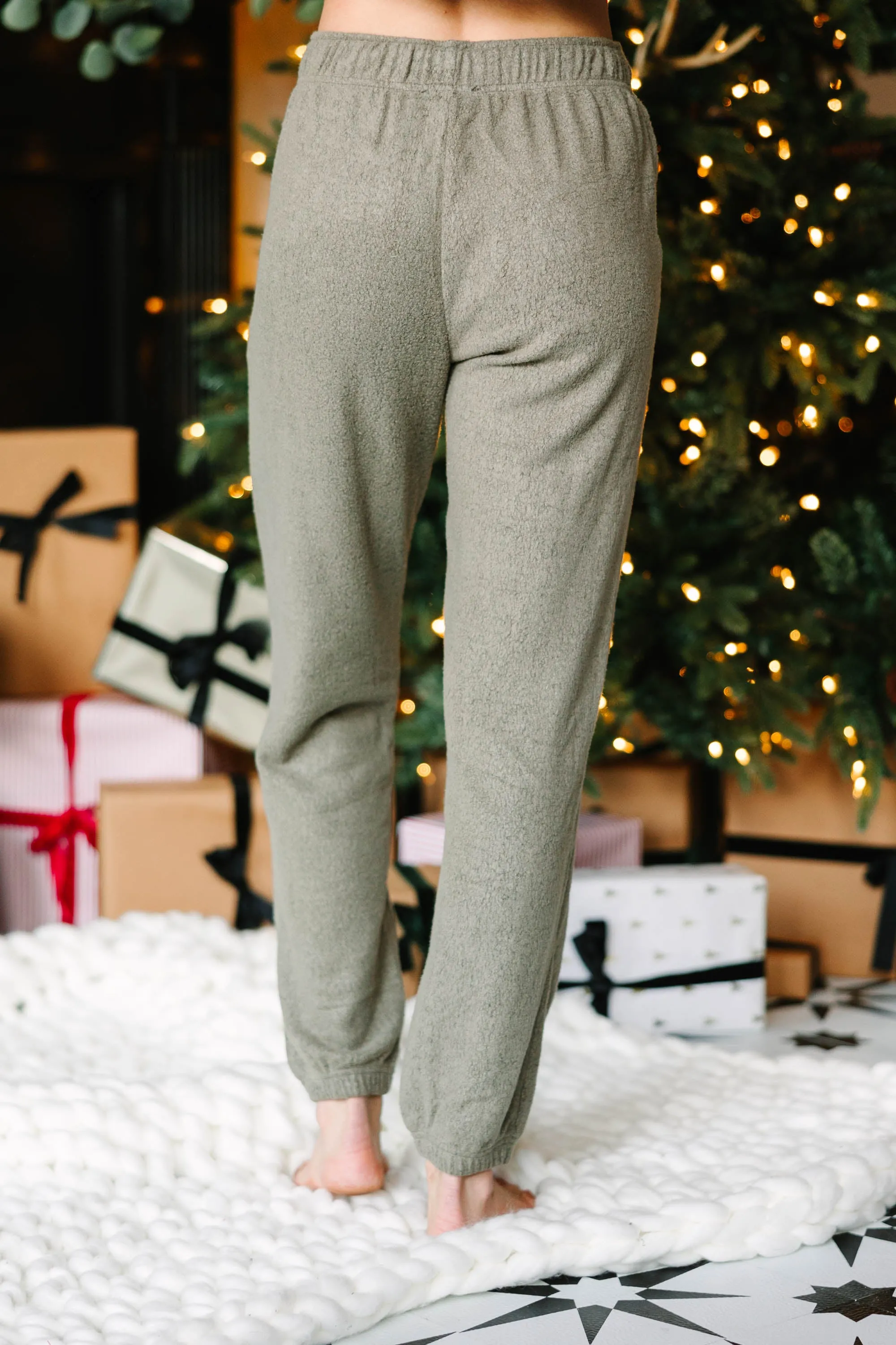 Cozy Habits Olive Green Joggers