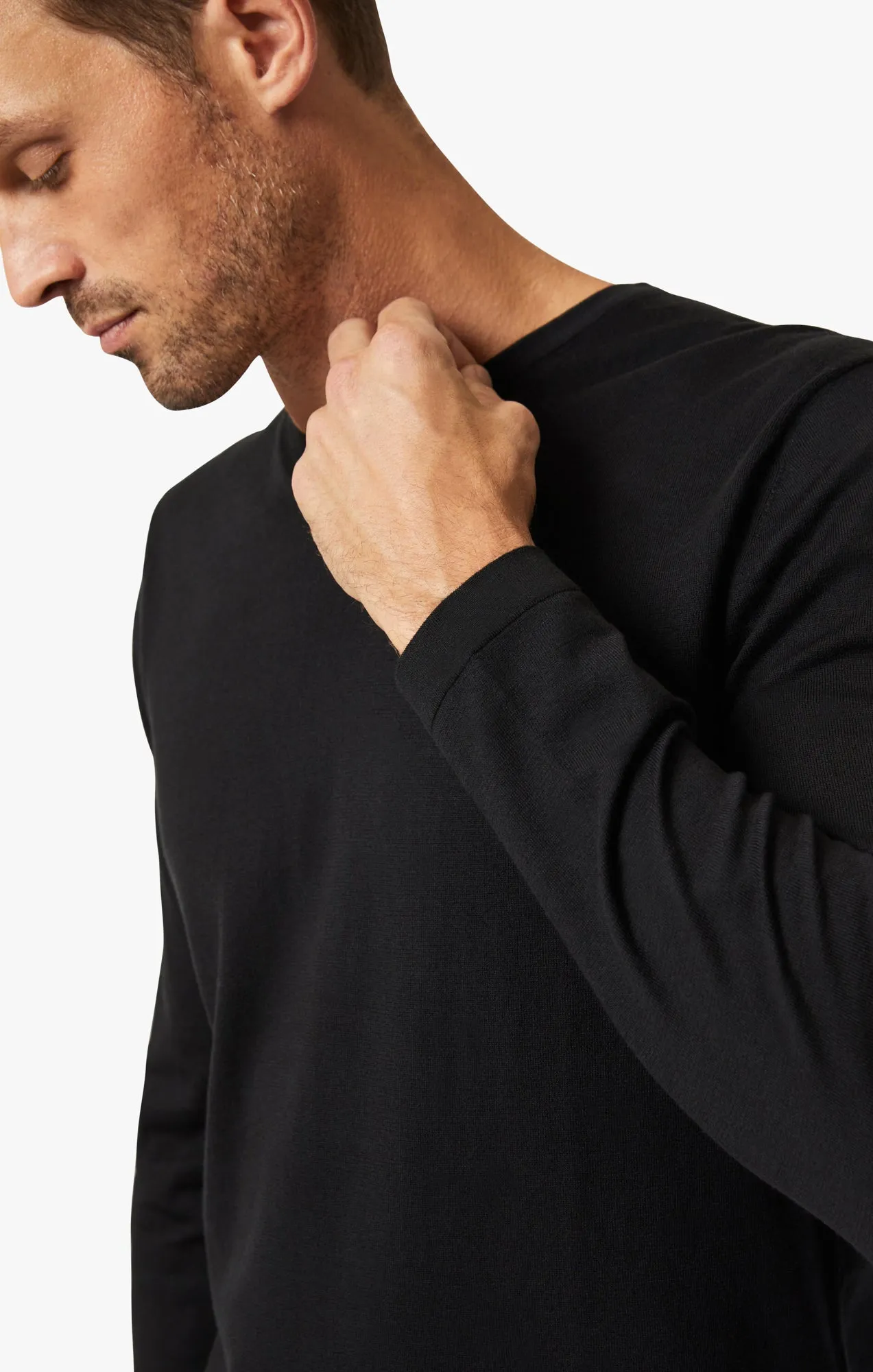 Crew Neck Sweater In Black