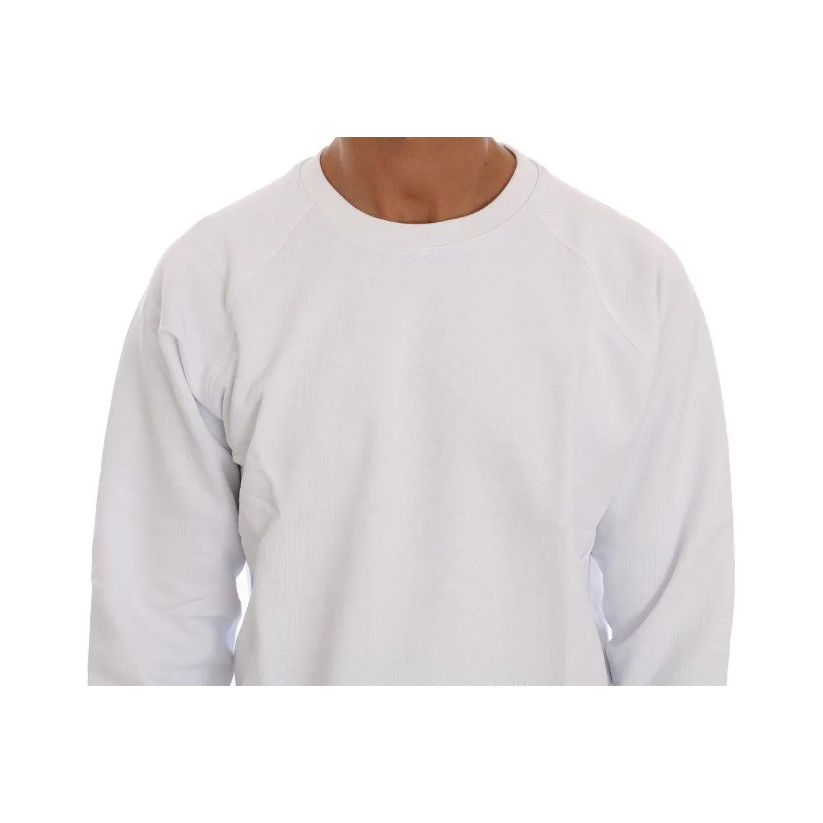 Daniele Alessandrini Elegant White Crewneck Cotton Sweater