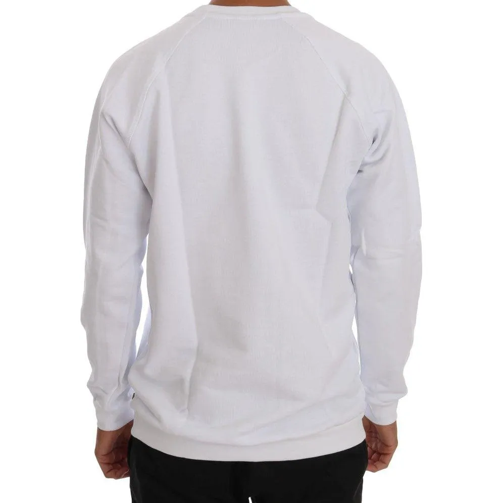 Daniele Alessandrini Elegant White Crewneck Cotton Sweater