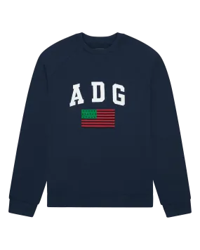 Denim Tears ADG Pan African American Flag Crewneck Blue