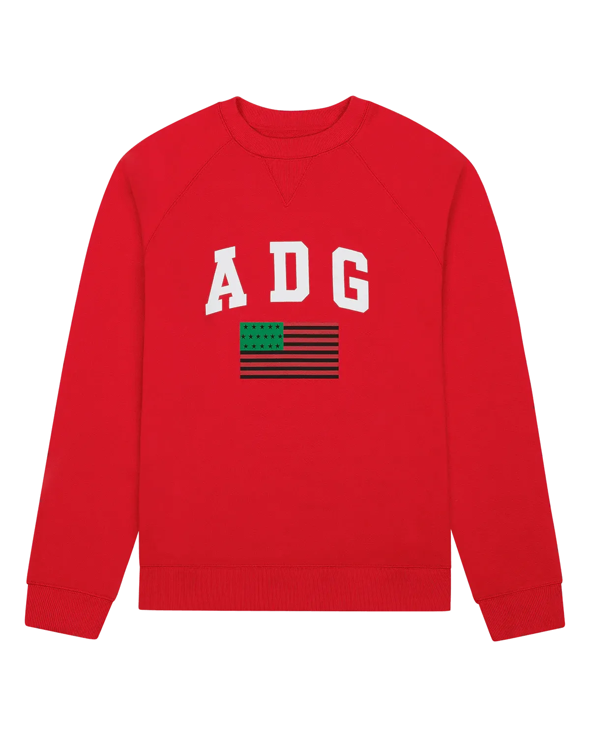 Denim Tears ADG Pan African American Flag Crewneck Red