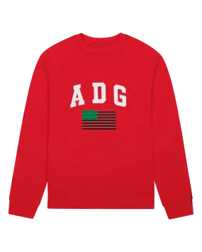 Denim Tears ADG Pan African American Flag Crewneck Red