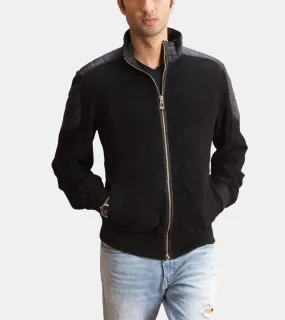 Denver Men's Black Suede Quilted Leather Jacket