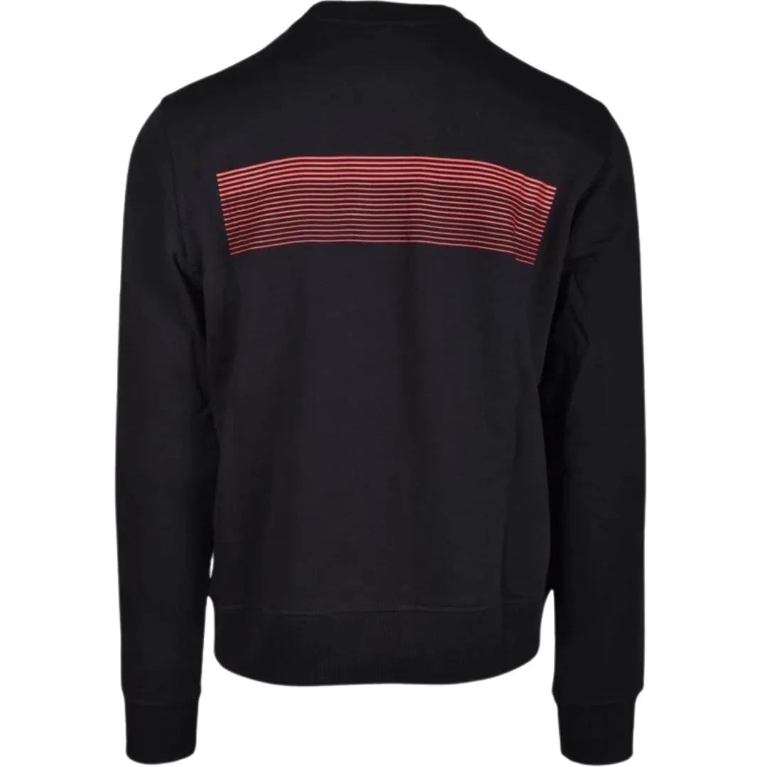 Diesel Striped Logo Black Sweatshirt