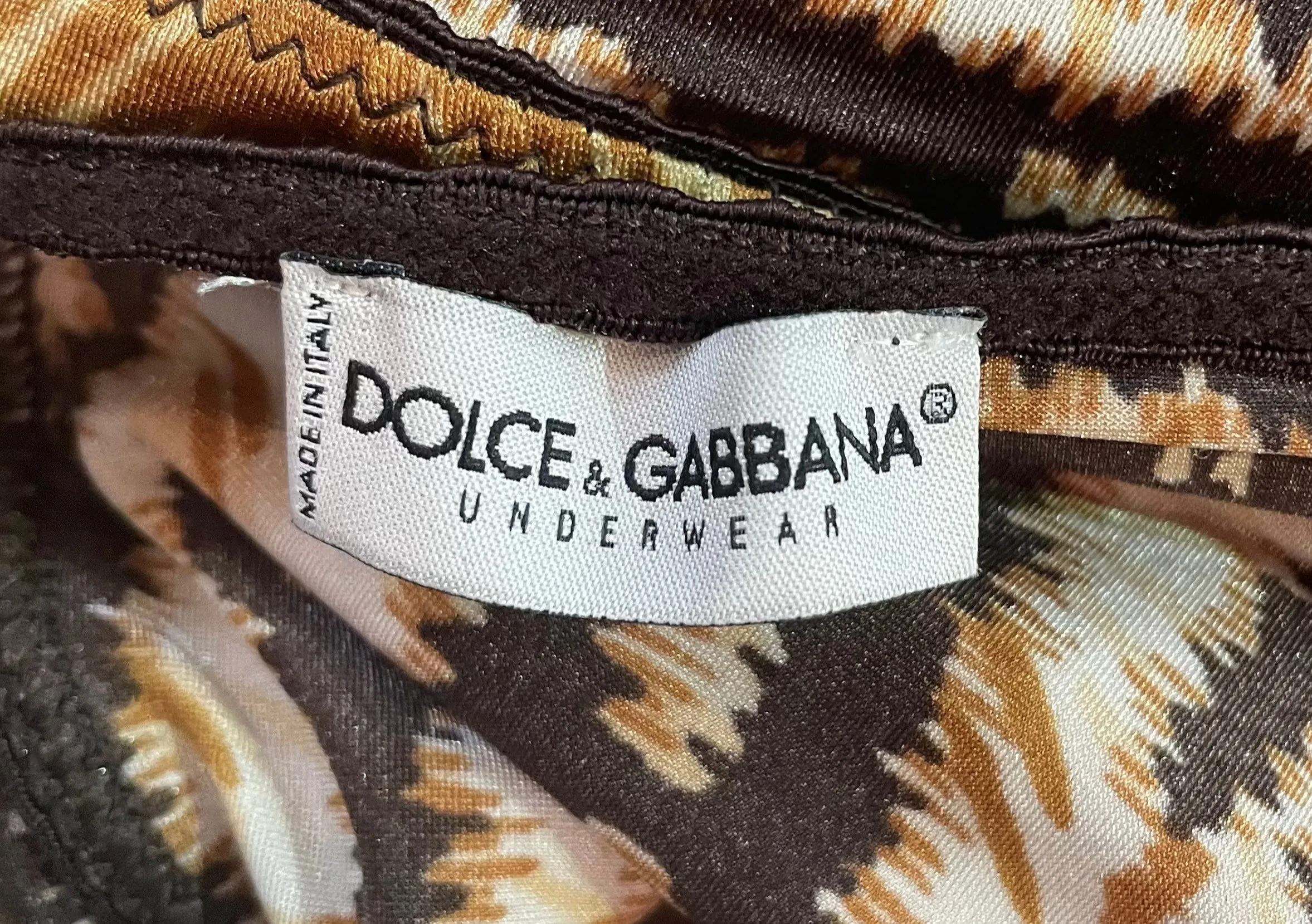 Dolce & Gabbana Y2K Stretchy Tiger Print Slip Dress, NOS