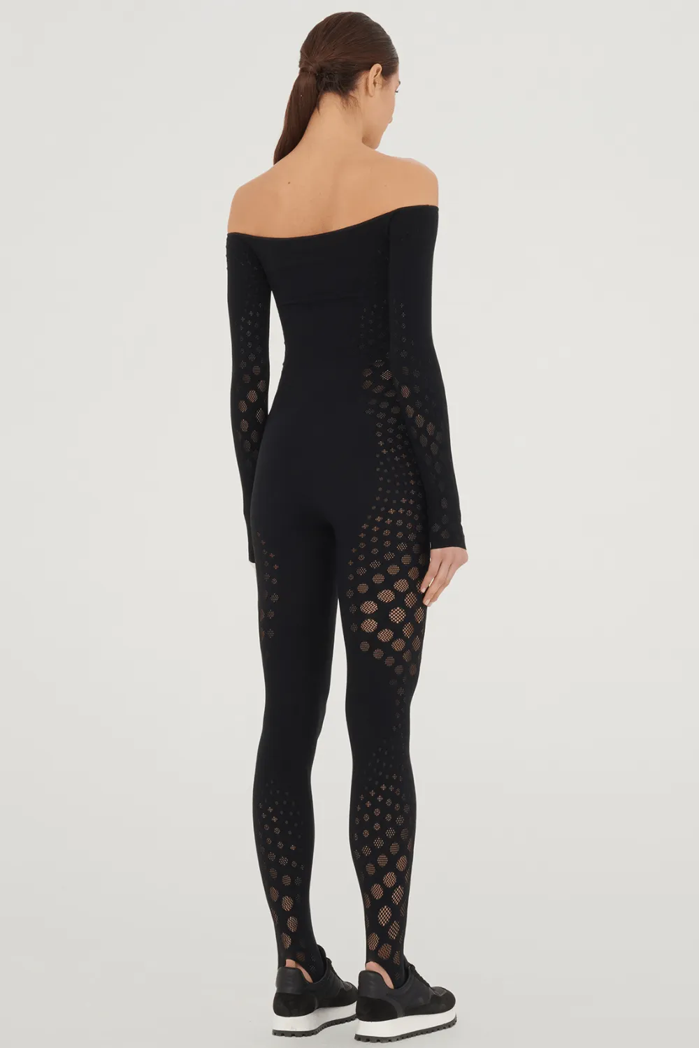 Dots Illusion Net Jumpsuit, Size M