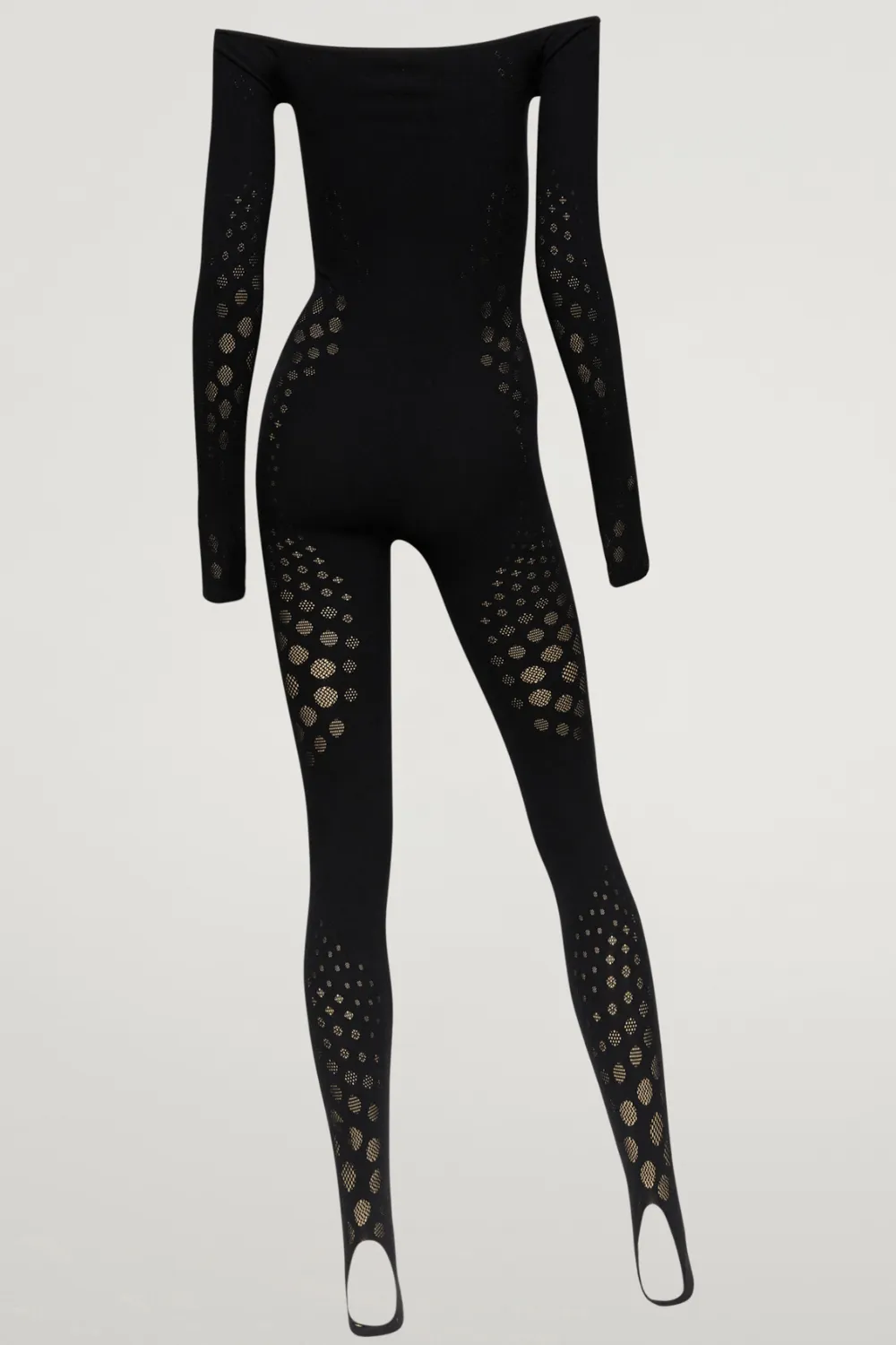 Dots Illusion Net Jumpsuit, Size M