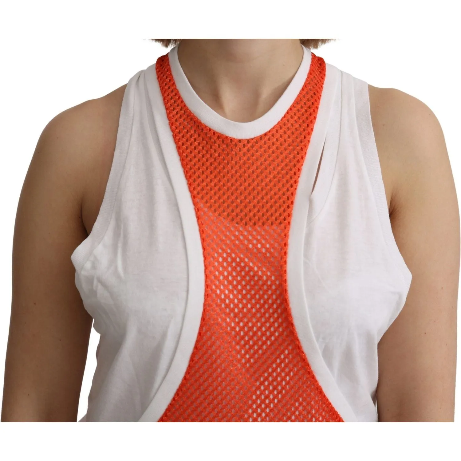 Dsquared² Elegant Sleeveless Cotton Tank in Orange