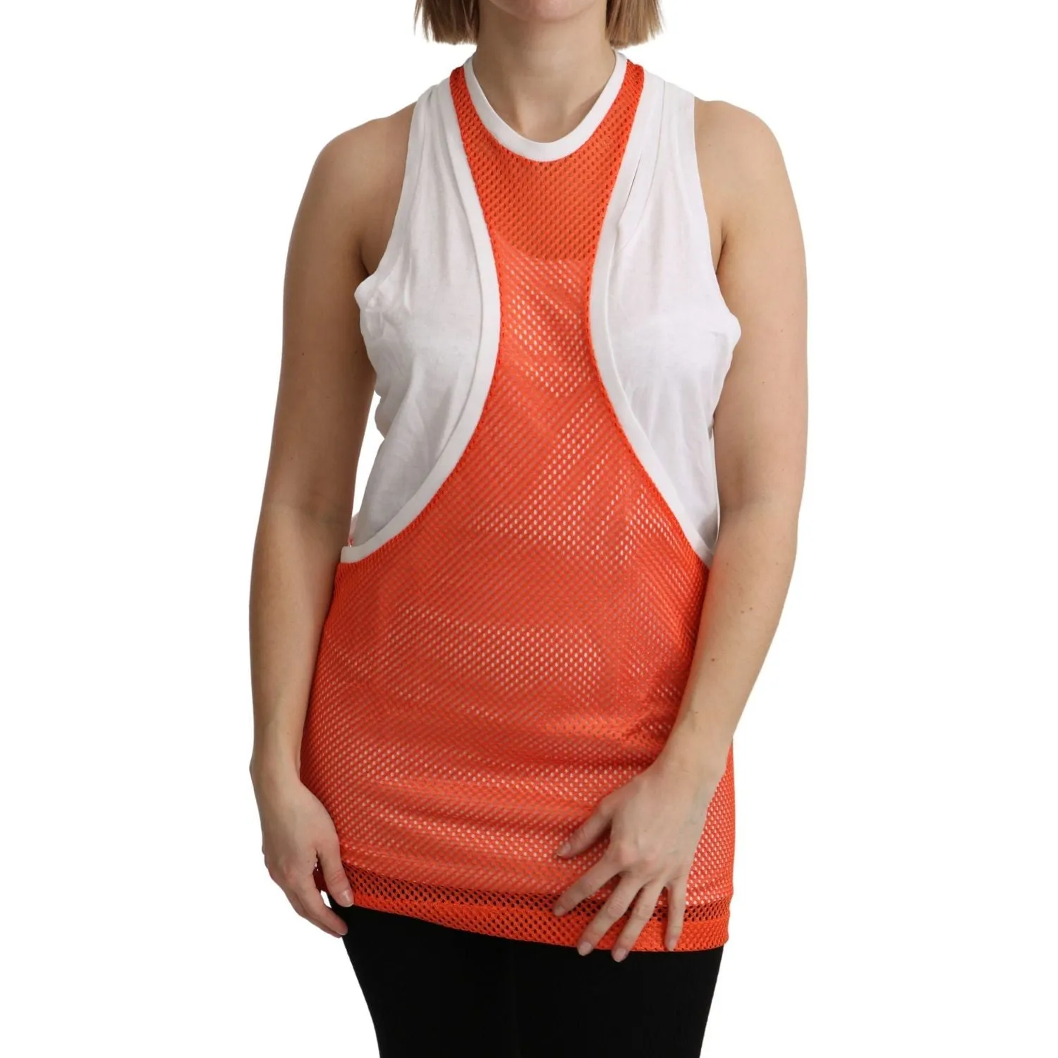 Dsquared² Elegant Sleeveless Cotton Tank in Orange