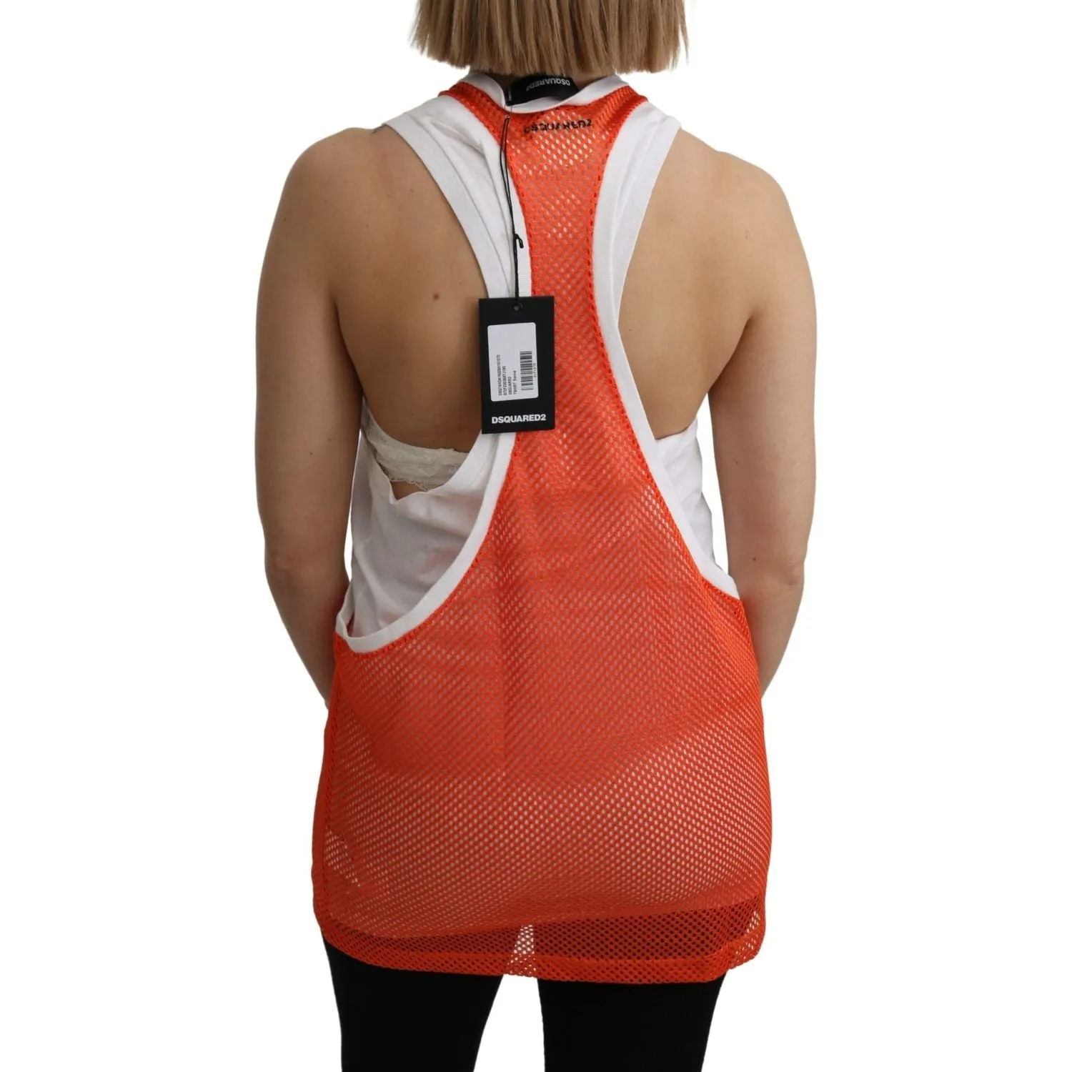 Dsquared² Elegant Sleeveless Cotton Tank in Orange