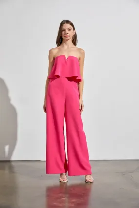 Effortless Strapless Hot Pink Jumpsuit