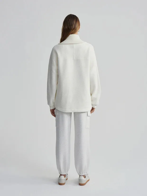 Eleanor Patch Pocket Fleece Egret