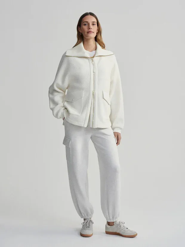 Eleanor Patch Pocket Fleece Egret