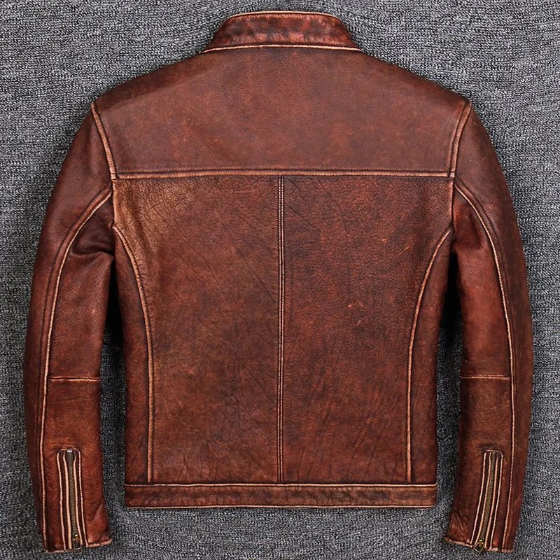 First Layer Cowhide Leather Jacket