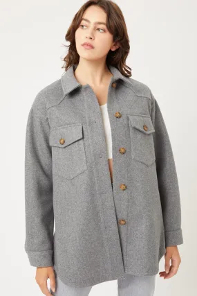 Fleece Oversized  Shirt Jacket