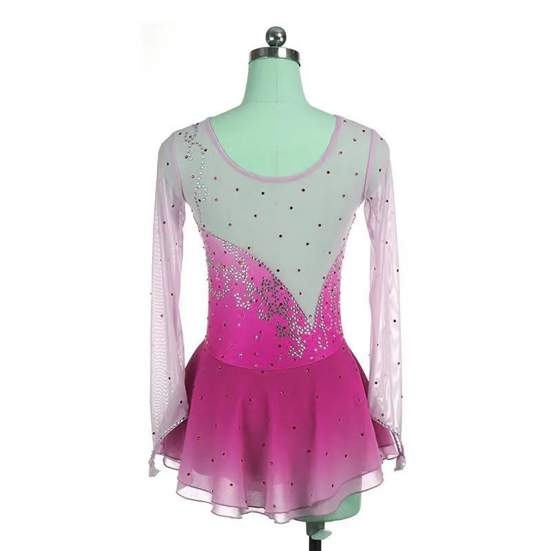 Fuschia Ombre Competition Skating Dress Crystal Design BSU12062.P