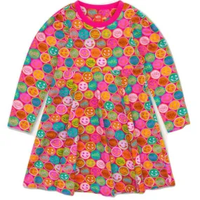 Girls Pink Smiley Logo Dearest Dress