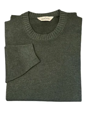 Gran Sasso Crew Neck Merino Wool Sweater Olive