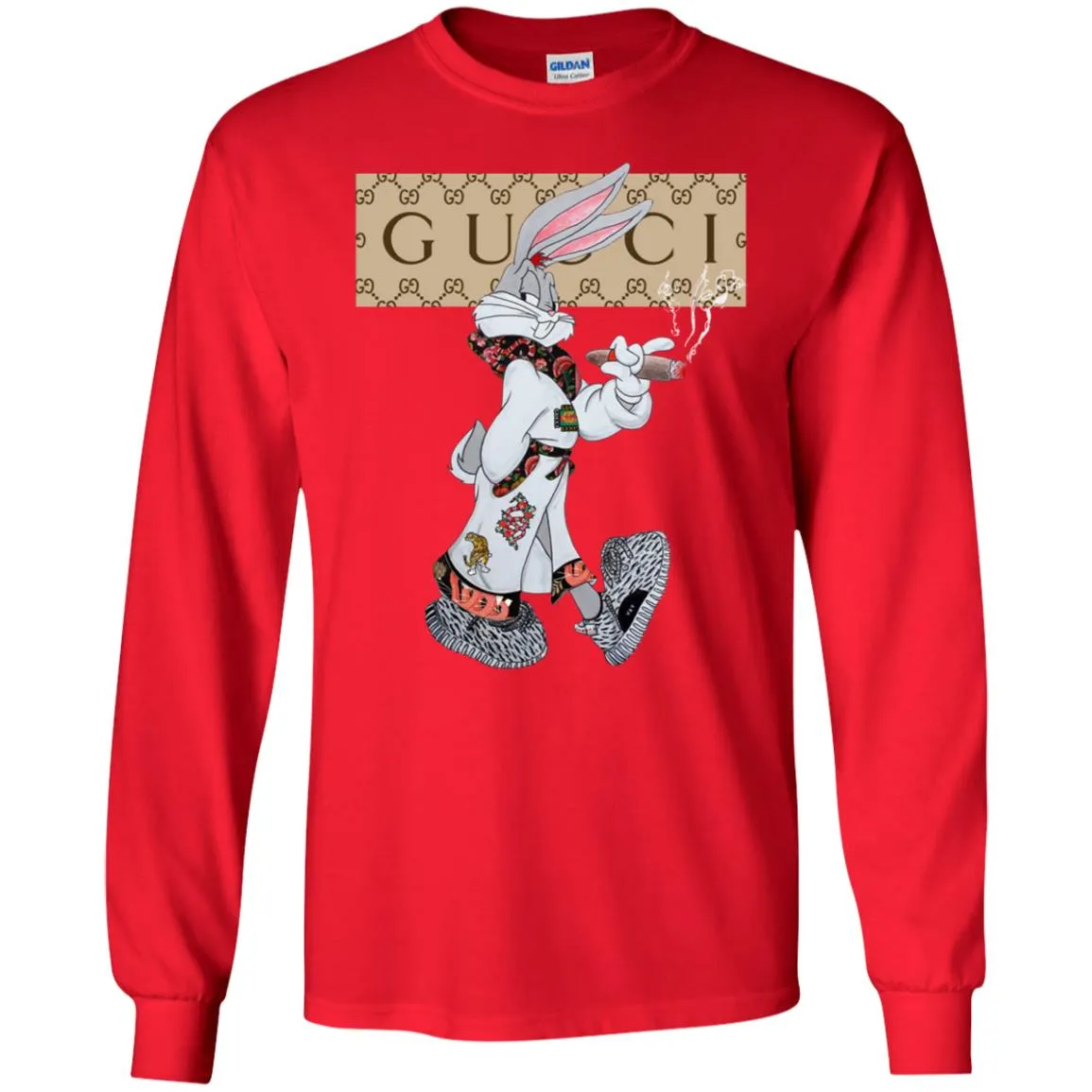 Gucci Rabbit Smoking Tshirt Men Long Sleeve Shirt