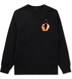 Hand Gun Women Girls Sexy Crewneck Sweatshirt