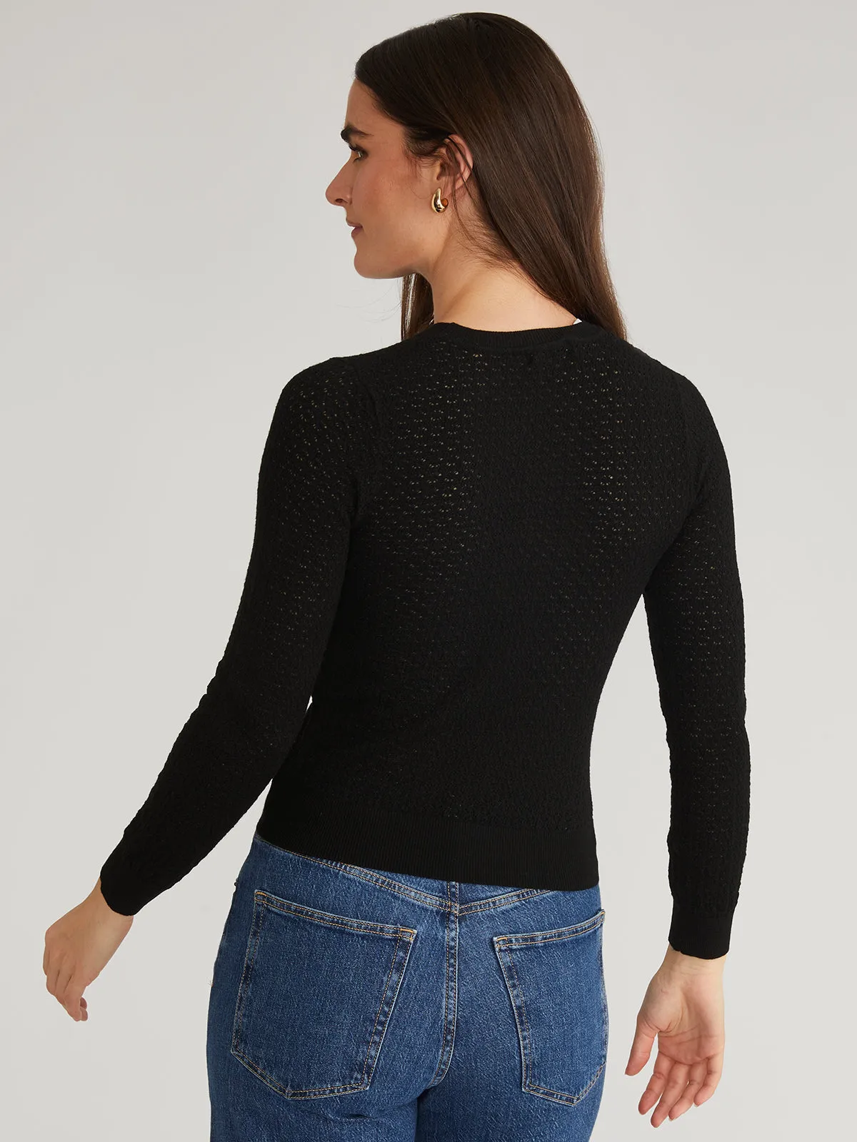 Holly: Pointelle Crewneck Pullover