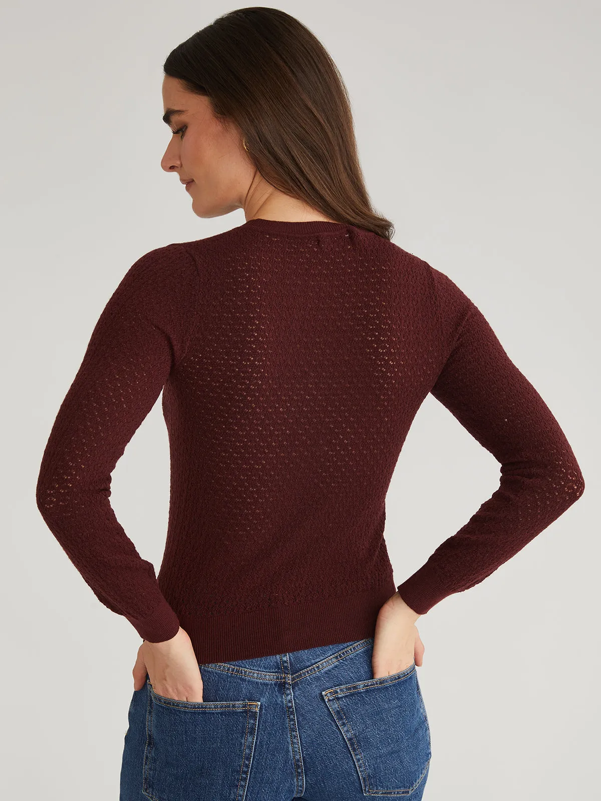 Holly: Pointelle Crewneck Pullover