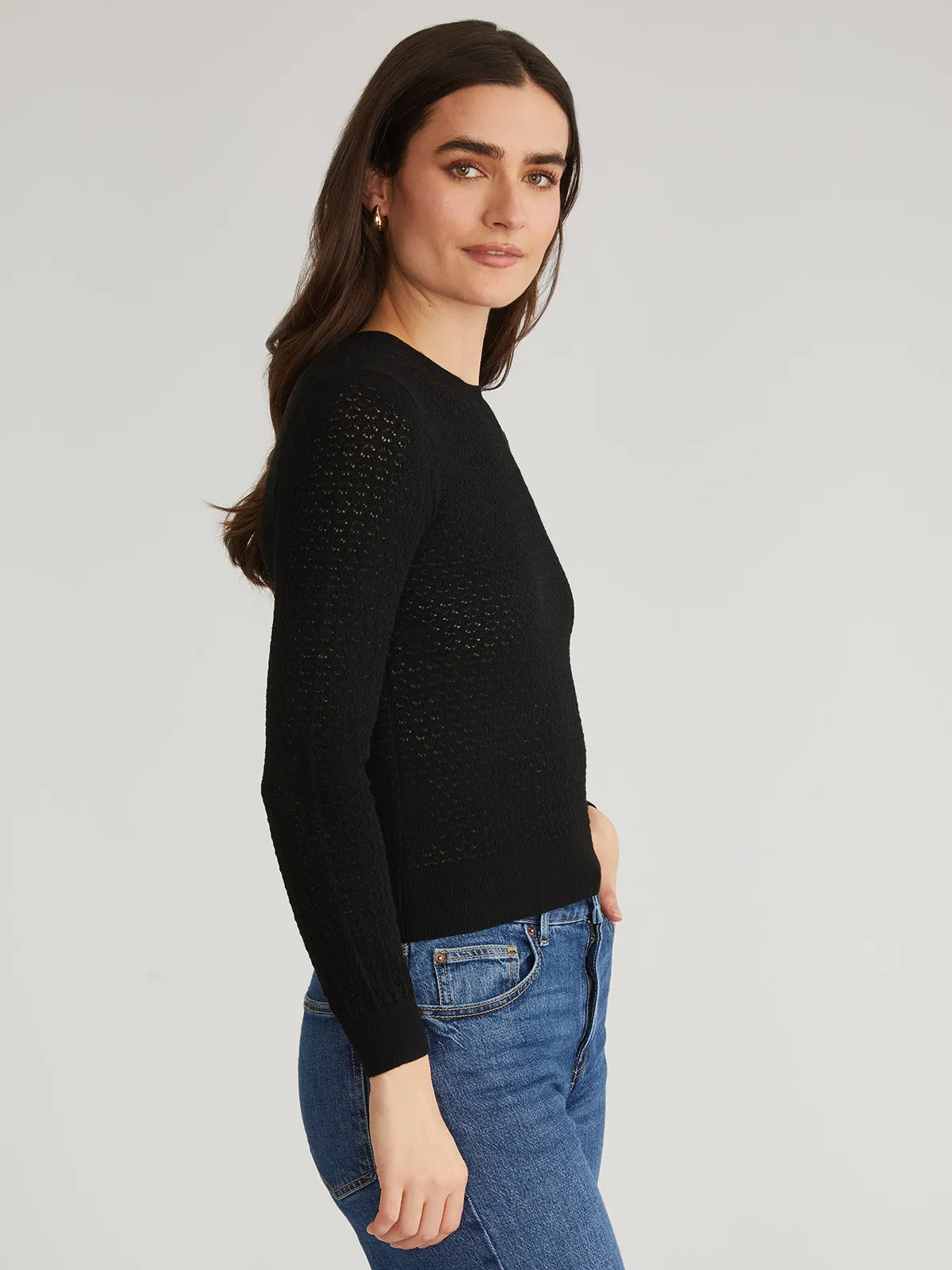 Holly: Pointelle Crewneck Pullover