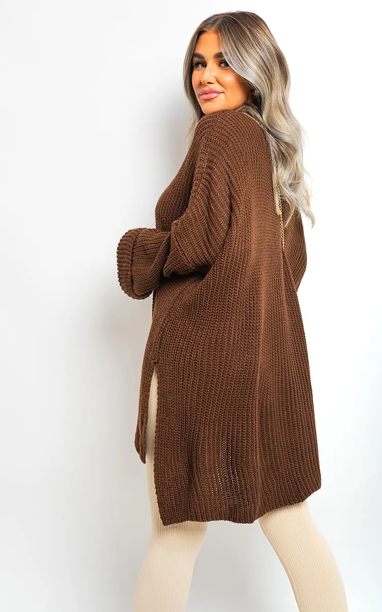 Honor High Neck Oversized Long Sleeve Knitted Jumper