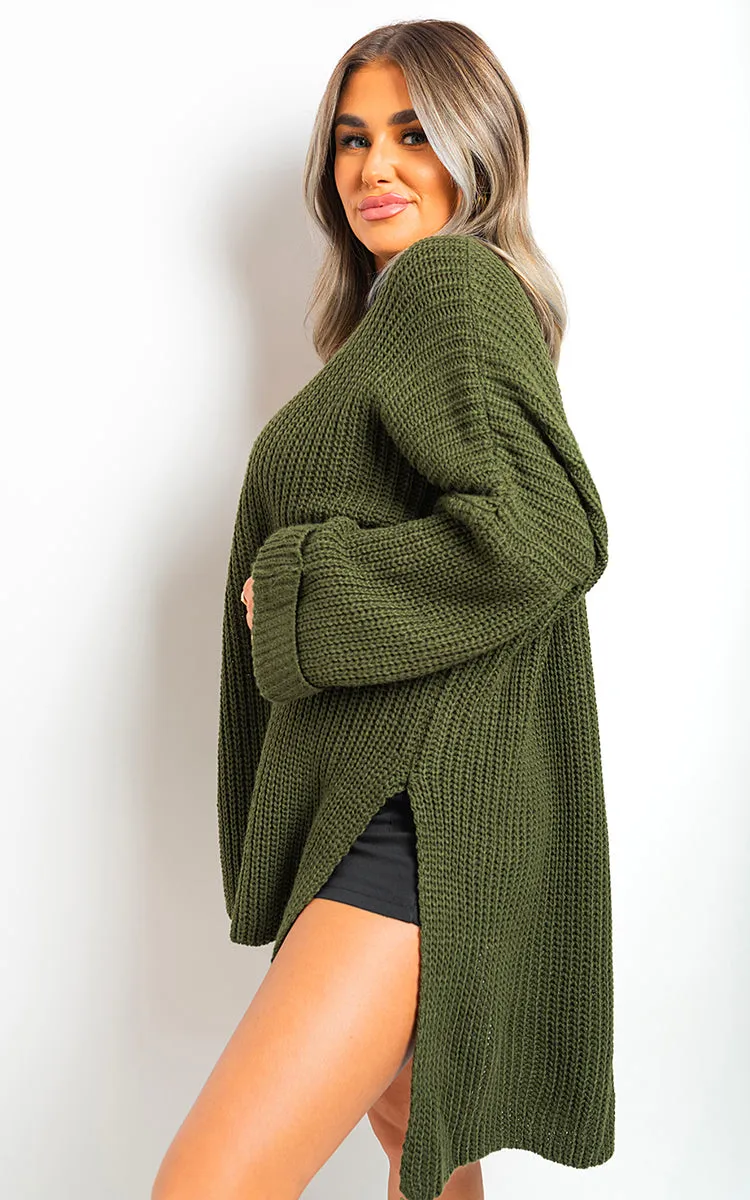 Honor High Neck Oversized Long Sleeve Knitted Jumper